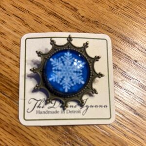 Blue Snowflake Brooch